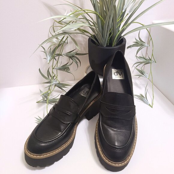 DV by Dolce Vita Black Chunky Platform Loafers – Size 8 WMS - Picture 1 of 8